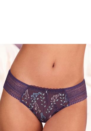 Lascana Panty LASCANA Mirabel, Damen, Gr. 32/34, pflaume, bunt, Mesh, Obermaterial: 78% Polyamid, 14% Polyester, 8% Elasthan, Unterhosen Panty, mit gl&auml;nzender