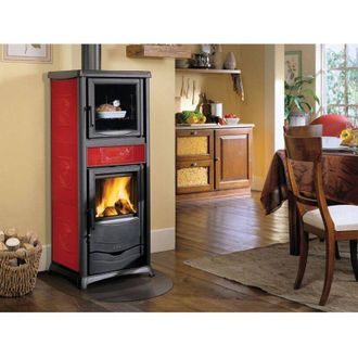 Nordica Stufa Legna C/forno 9.1 Kw Rossella Plus Evo Bordeaux