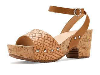 Journee Collection Vanessa Womens Sandals Tan Woven : 8.5 M, Leather