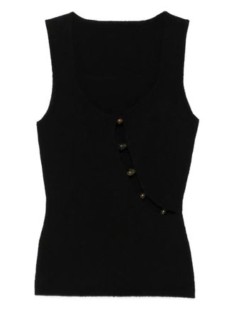 Sir. beaded cut-out tank top - women - Nylon/Cotton/Acrylic - 0P - Black