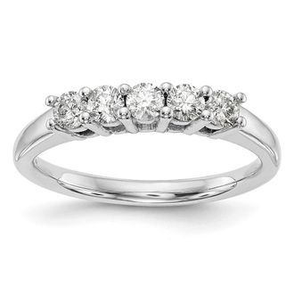 Diamond2Deal 14k White Gold Lab Grown Diamond Wedding Band Ring 1/2Ct Clarity- VS Color- D-E