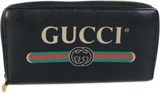 Gucci Pre-owned Lange portemonnee (bi-fold) - unisex - Vintage Accessoires - Zwart - ONE Size - Leer - Vintage