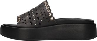 Emanuelle Vee Leren Mules - Dames - Sandalen - Zwart - 36 EU - Leer - Schoenen