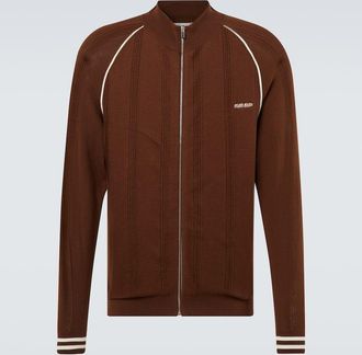 Miu Miu Felpa in misto cotone con zip