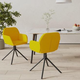 vidaXL Vidaxl - Sillas De Comedor Giratorias 2 Uds Terciopelo Amarillo