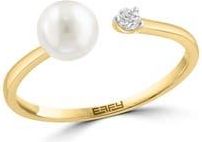 Effy Akoya Pearl & Diamond Split Band Ring in White at Nordstrom Rack, Size 7