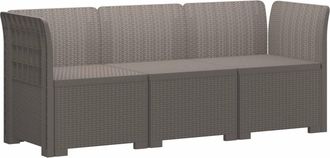 vidaXL Sof&aacute; De Jard&iacute;n De 3 Plazas Look Ratan Pp Gris Claro Vidaxl