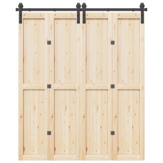Berkfield Home Sliding Door Hardware Kit 183 cm Steel Black
