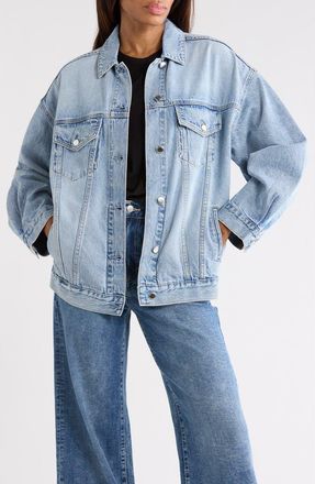 Habitual Rachele Boyfriend Denim Trucker Jacket in Aire at Nordstrom Rack, Size X-Small