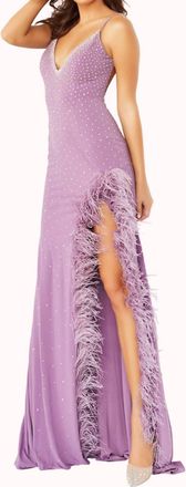 Jovani Embellished Low Back Party Dress In Lilac