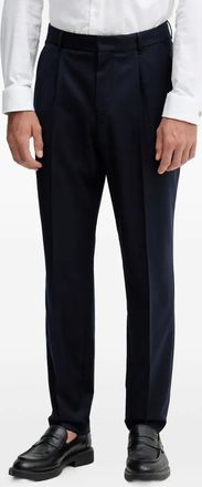 BOSS pleated wool trousers - Blue