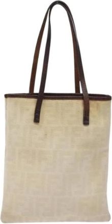 Fendi Pre-owned Canvas fendi-bags - Dames - Vintage Shopper - Beige - ONE Size - Leer - Vintage
