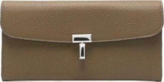 Toteme T-lock leather wallet - Bruin