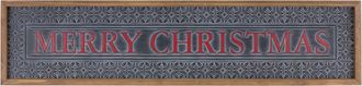 Melrose International Ornate Metal Merry Christmas Sign 34L - Black, Red, White