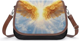 Generic Angles1 Cute Wings Sun Womens Crossbody Bag Fashion Shoulder Handbags Message Tote Bag with Adjustable Strap