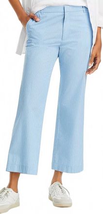 ATM Anthony Thomas Melillo Superfine Twill Stripe Boyfriend Pants In Summer Sky White
