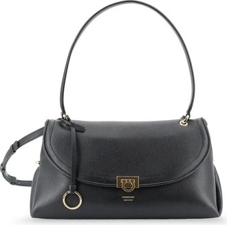 Ferragamo Small Hug Top Handle Bag - Dames - Handtassen - Zwart - ONE Size - Leer - Tassen