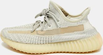 adidas Boost 350 V2 Size 38 Grey Knit Fabric Lundmark Non-Reflective Lace Up Sneakers