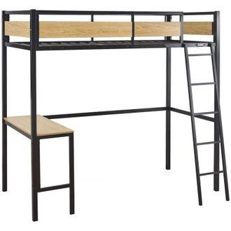 Habitat et Jardin Letto a soppalco Ethan con scrivania - 90 x 190 cm - Nero