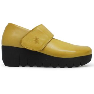 FLY London VARI188FLY Burn Leather Womens Wedge Sole Shoes - Mustard - Size:UK 7