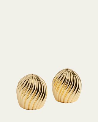 L'OBJET Gold-Tone Ripple Spice Jewels Set of 2