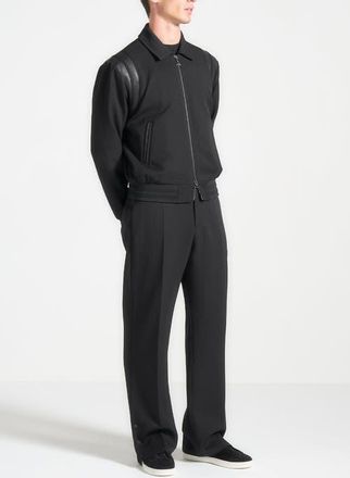 Mani&egrave;re De Voir Denis Tailored Varsity Jacket in Black at Nordstrom, Size X-Small