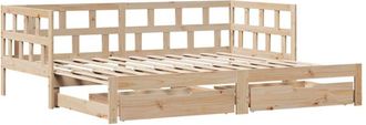 vidaXL Daybed with Trundle and Drawers without Mattress 90x200 cm Vidaxl