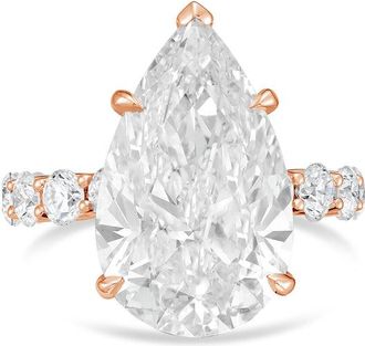 Diana M. Jewels 18kt rose gold 10ct lab grown Pear Diamond Pav&eacute; Band Ring