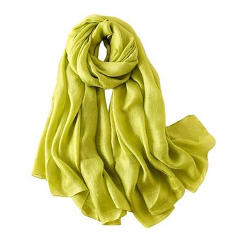 Lina & Lily Shimmer Sheen Scarf Shawl Wrap for Wedding Evening Dress Sheer Lightweight (Olive Green)