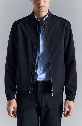 Mango Water Repellent Bomber Jacket in Navy at Nordstrom, Size Xx-Large