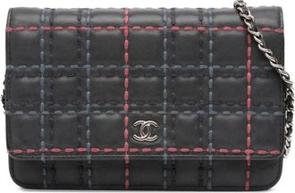 Chanel Pre-owned Chain Leather Wallet - - Pre-owned - Donna - Blu - ONE SIZE