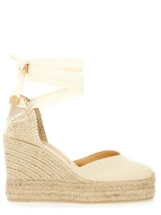 Castaner White Solid Wedges
