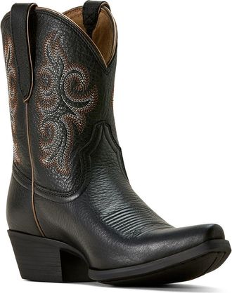 Ariat Lacona X Toe Western Boot in Black Deertan at Nordstrom, Size 8.5