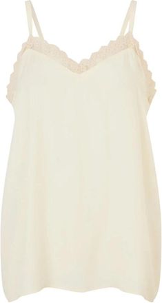 Lollys Laundry Feminine Top met Kant Off-White - Dames - Tops zonder mouwen - Wit - XS - Tops