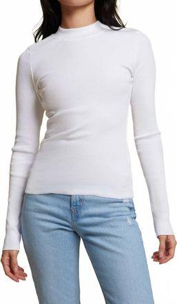 Nation Ltd Gina Slim Mock Neck Top In White