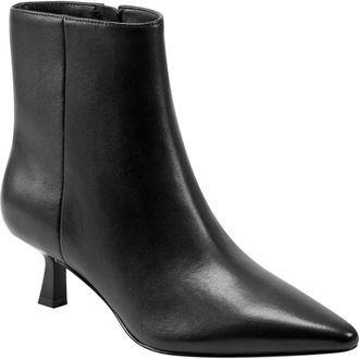 Marc Fisher Kolton Kitten Heel Bootie in Black Leather at Nordstrom Rack, Size 6.5