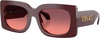Versace Vierkante Zonnebril - Dames - Zonnebrillen - Paars - 54 MM - Nylon - Accessoires