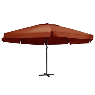 Berkfield Home Garden Parasol with Aluminium Pole 600 cm Terracotta in Brown