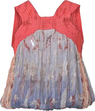 Jean Paul Gaultier Printed Blouse in Red Silk