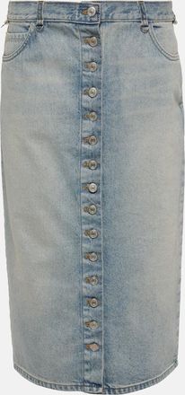 Courrèges Multiflex denim midi skirt