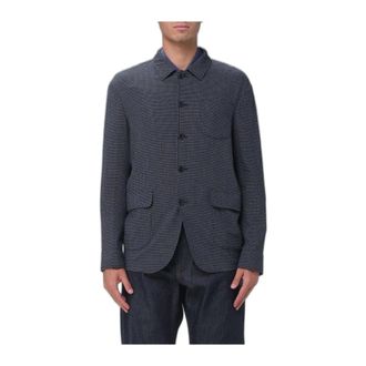 Emporio Armani Overshirt in Cotone - Heren - Jassen - Blauw - Maat: 2XL Katoen