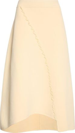 Ashlyn Felix Asymmetric Ruffle Trim Skirt in Cream at Nordstrom, Size Medium