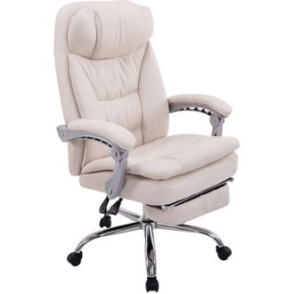 Clp Silla de Oficina xl troy Tapizada en Tela Crema