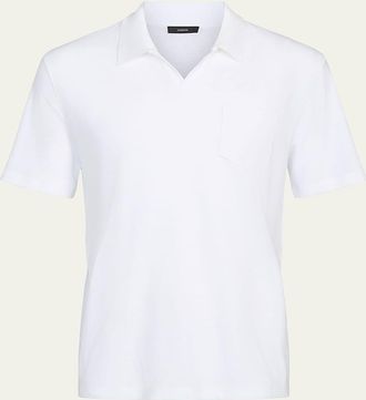 Vince Mens Textured Johnny Collar Polo Shirt