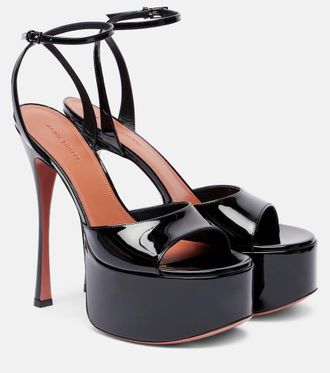 Amina Muaddi Aya 155 patent leather platform sandals
