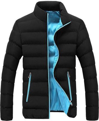 Generic Mens Padded Jacket UK Outdoor Waterproof Jackets Hooded Padded Jacket Winter Warm Quilted Jacket Down Coats Plus Size Lightweight Waterproof Jacket Pu