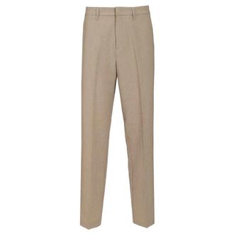 Emporio Armani Pleated Technical Seersucker Trousers - male - Emporio Armani - Suit Trousers - Beige - M - Trousers