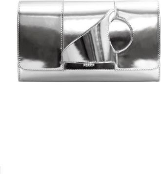 Perrin Paris LAsymetrique Clutch Patent in Silver at Nordstrom