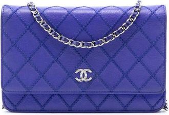 Chanel Pre-owned Cross Body Bags, female, Blue, Size: ONE SIZE Pre-owned Leather Crossbody Bag