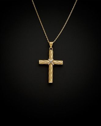 Italian Gold, Inc 14K Italian Gold Two-Tone Fancy Cross Necklace